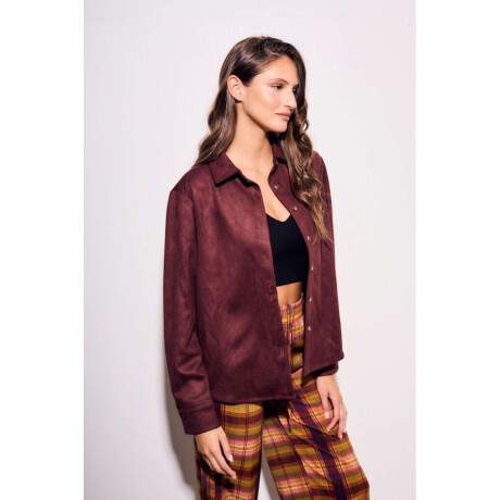 Camisa Gamuza Cuero Vegano Bordeaux