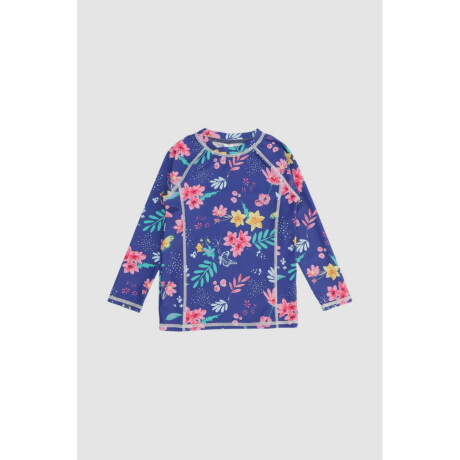 Tshirt manga larga print 2-10a Azul
