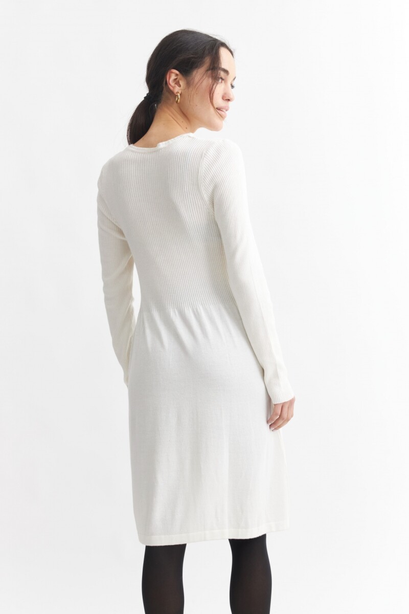 Vestido tejido manga larga CRUDO