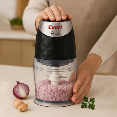 Picadora de Alimentos 600Gr 500W Mini Chopper Cuori Piccolo Negro