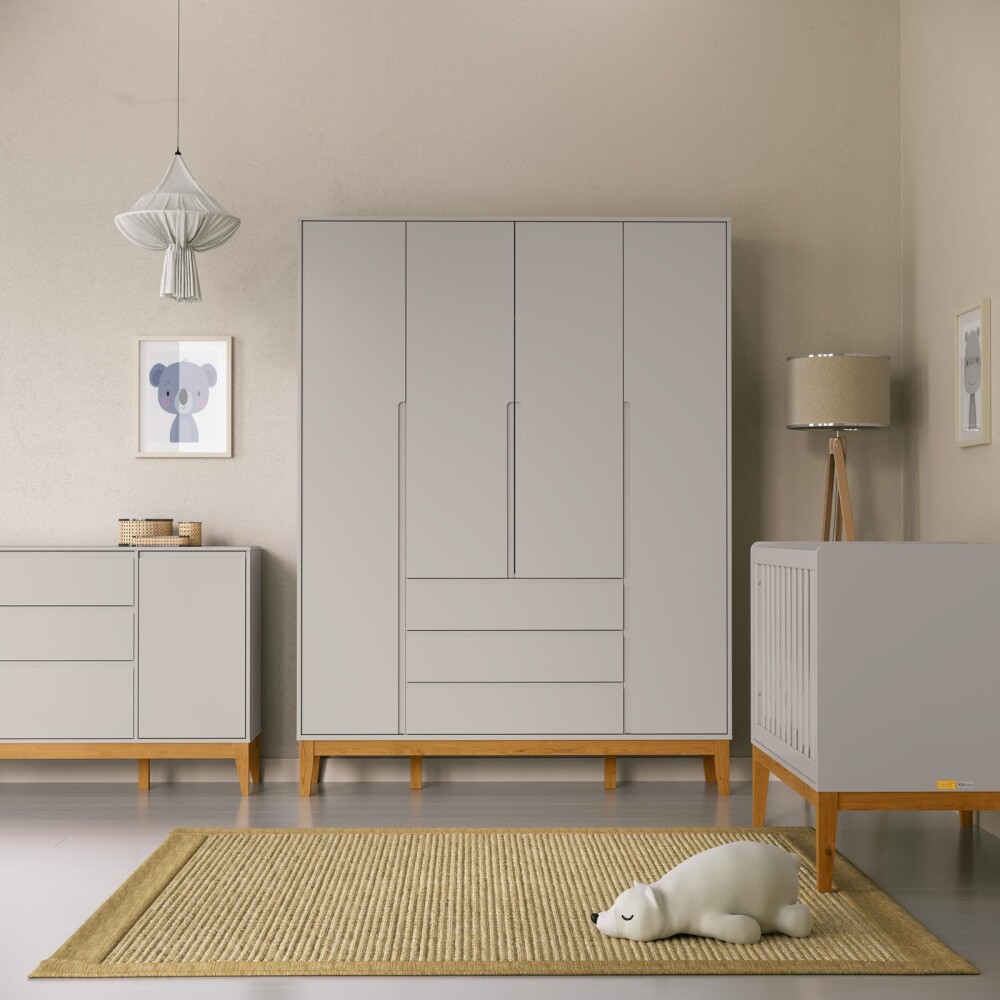 PLACARD 4 PUERTAS MDF GRIS NEW FELICITAS KIDS