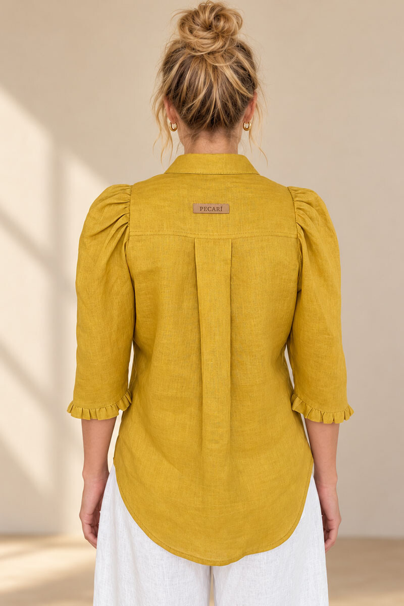 Camisa palma Mostaza