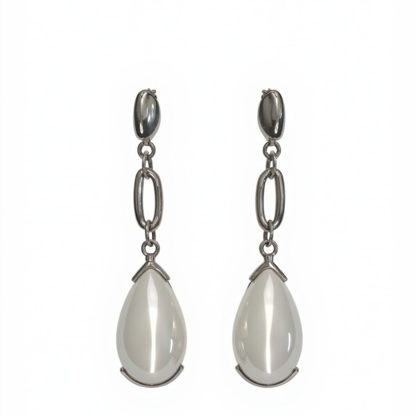 Caravanas Colgante cuarzo - Plata 925 - Piedra Cuarzo- C4160 conpiedra