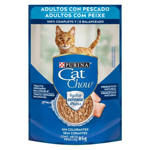 CAT CHOW EN SALSA ADULTOS PESCADO 85 GRS