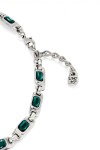 COLLAR BAÑADO EN PLATA DE LEY CON CRISTALES VERDES Colgante