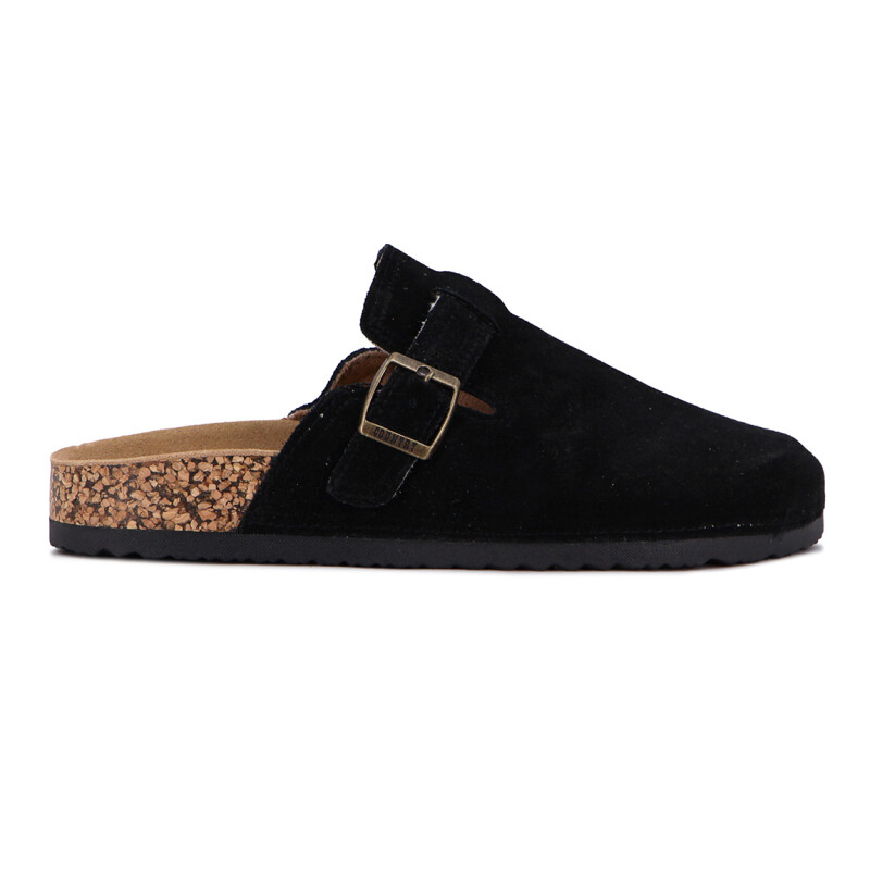 Zueco Country Cuero Mujer Negro