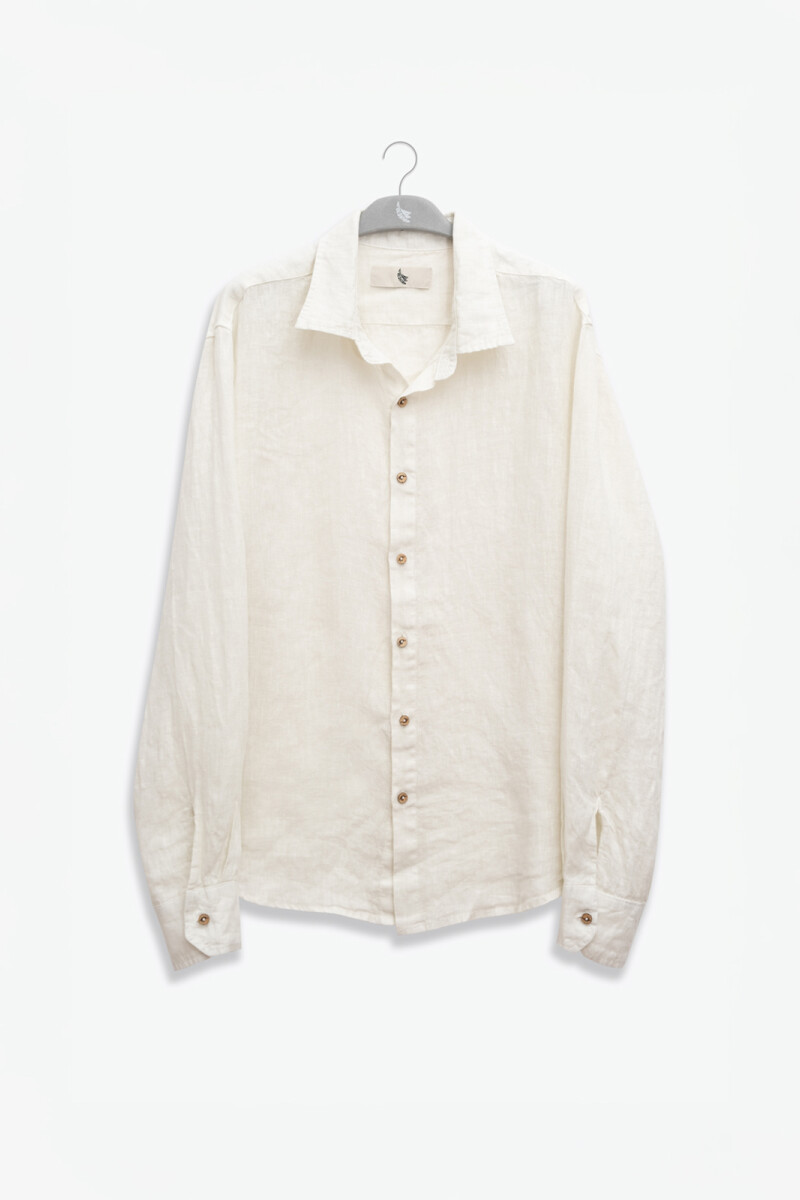 100% LINEN LONG SLEEVE SHIRT Oyster