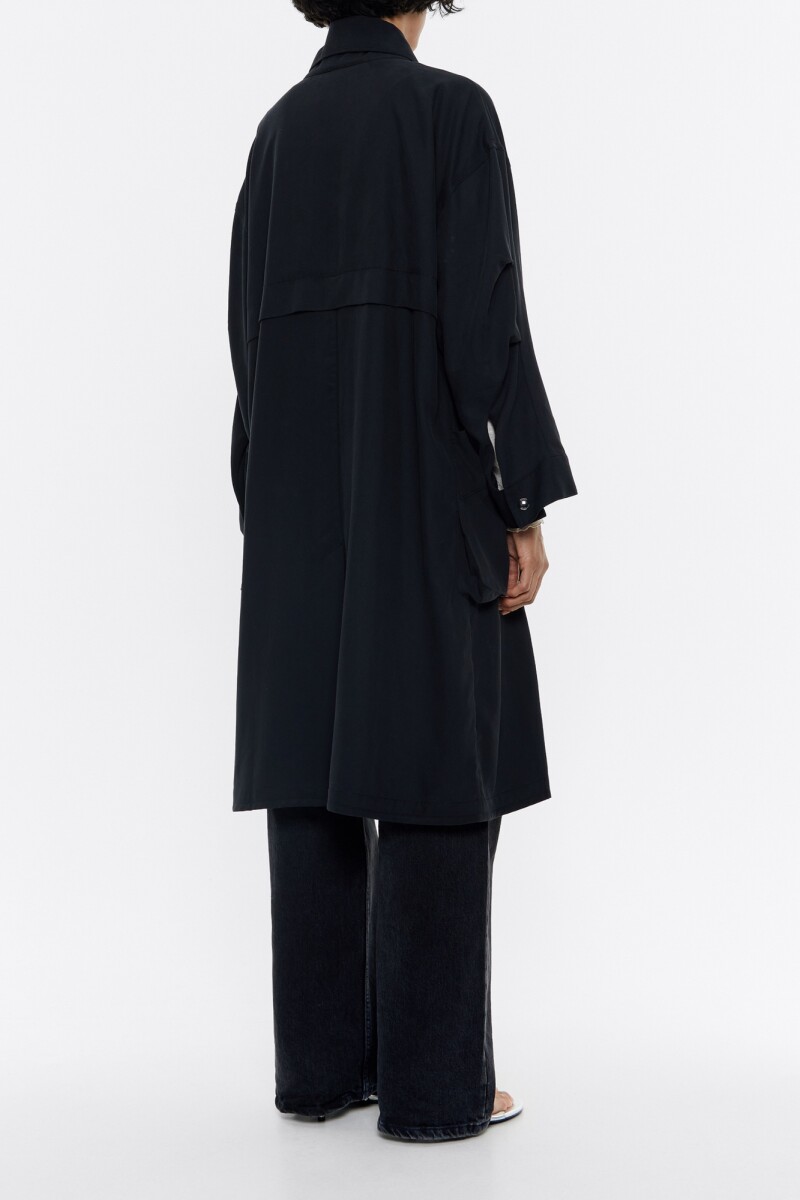 GABARDINA MIDI FLUIDA Negro