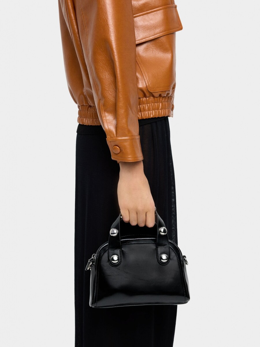 Bolso Tote Con Esferas negro