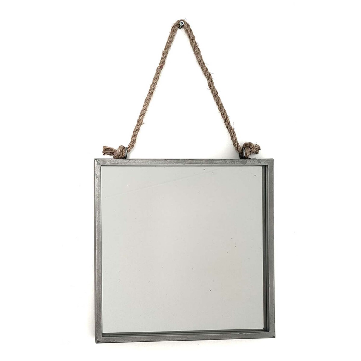 Espejo Cuadrado Colgante 30x30x3.5Cm Hogar Adorno Decoración - Gris 