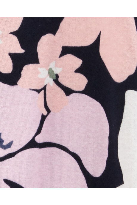 Pijama una pieza de algodón, diseño floral Sin color