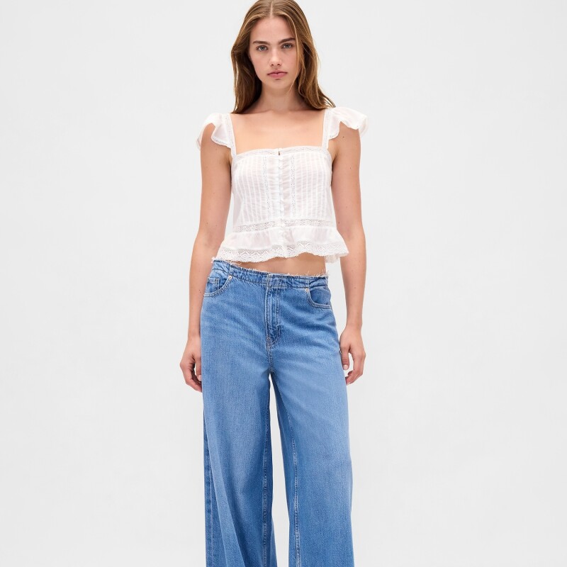 FLTR SLV SQ NK PEPLUM TOP NEW OFF WHITE