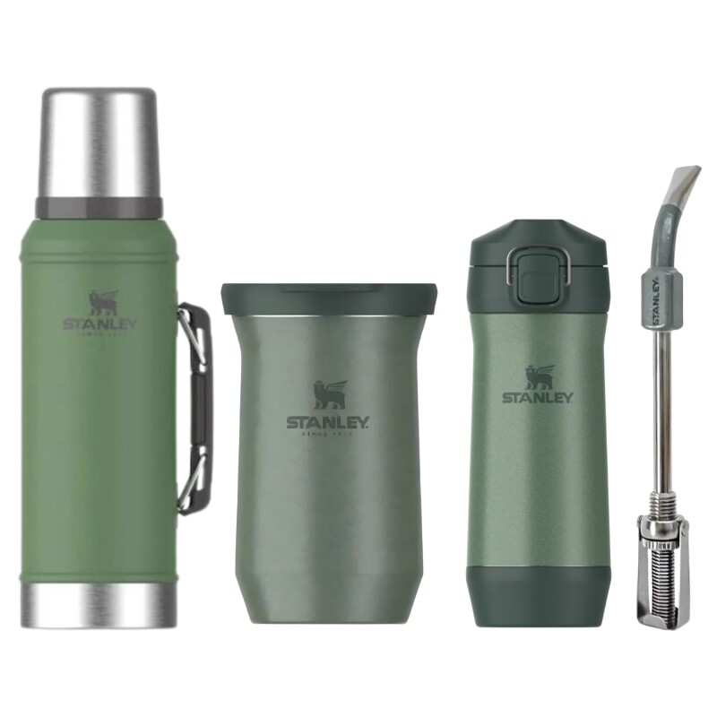 Set Stanley Super Completo termo/mate/bombilla/Yerbera Verde