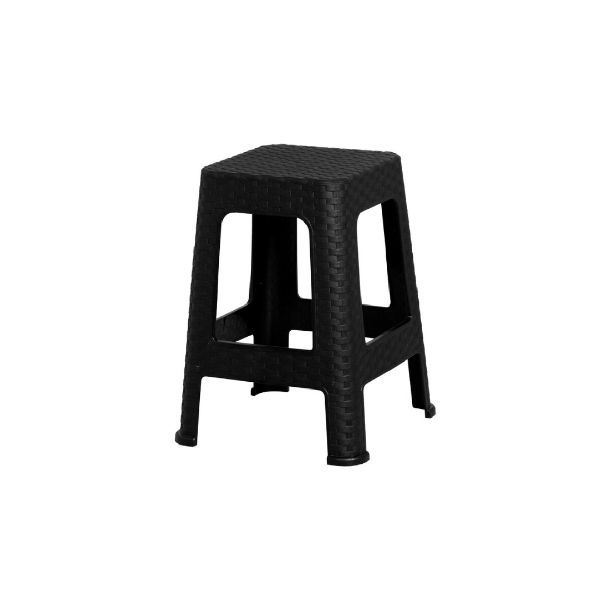 BANQUETA DE PLASTICO SIMIL RATTAN NEGRO - NEGRO 