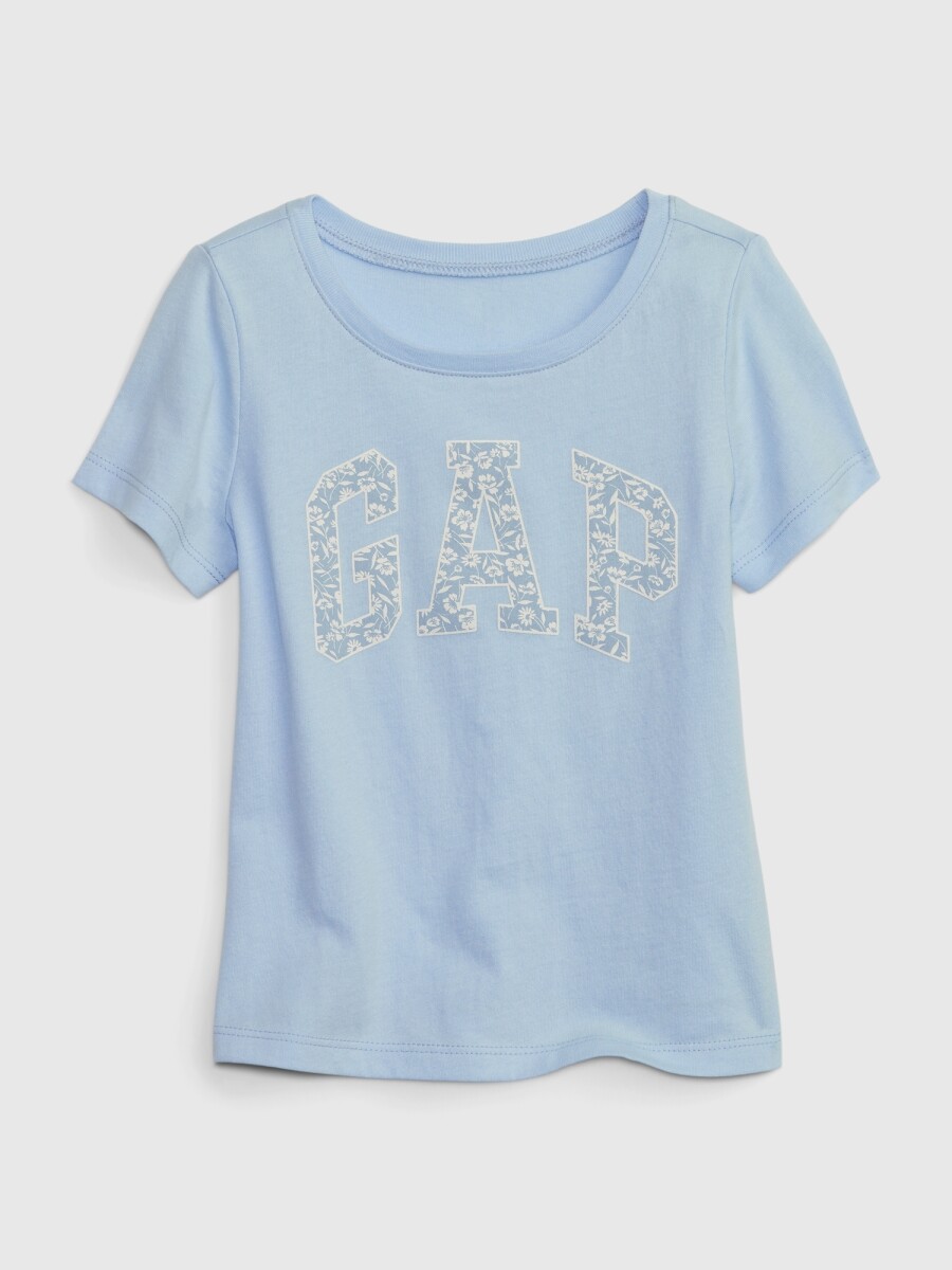 Remera Logo Gap Manga Corta Toddler Niña - Cerulean Blue 402 