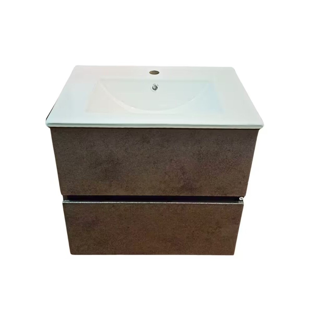 Mueble de baño suspendido Gris Oscuro 80 cm con bacha de loza Mueble De Baño Suspendido Gris Oscuro 80 Cm Con Bacha De Loza