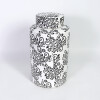 JARRON CERAMICA BLANCO COMB C/TAPA 27X17CM Unica