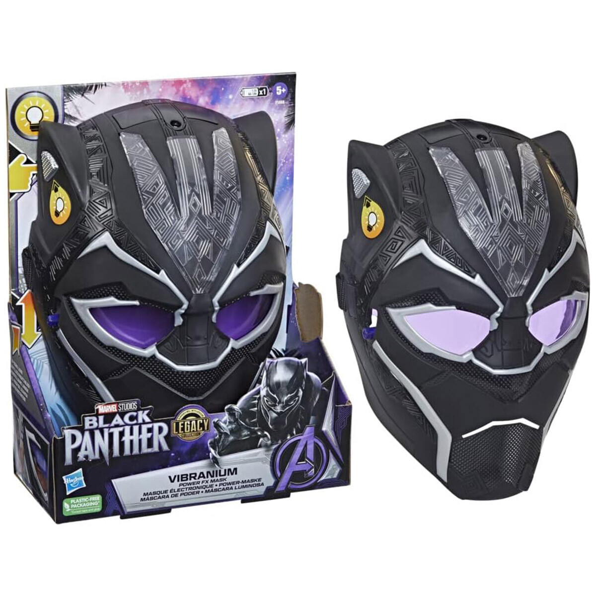 Máscara Luminos Panther Marvel Avenger Pantera Negra 