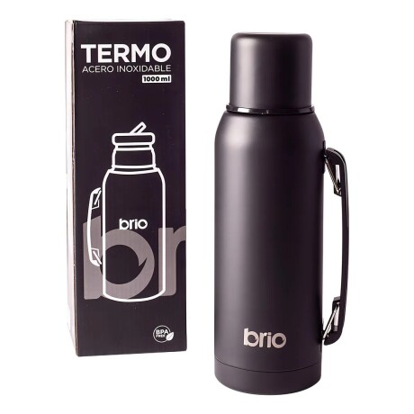 Termo Brio 1 Litro Acero Inox con Pico Cebador NEGRO