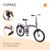 Bicicleta Plegable Rodado 20 Shimano Parrilla Violeta