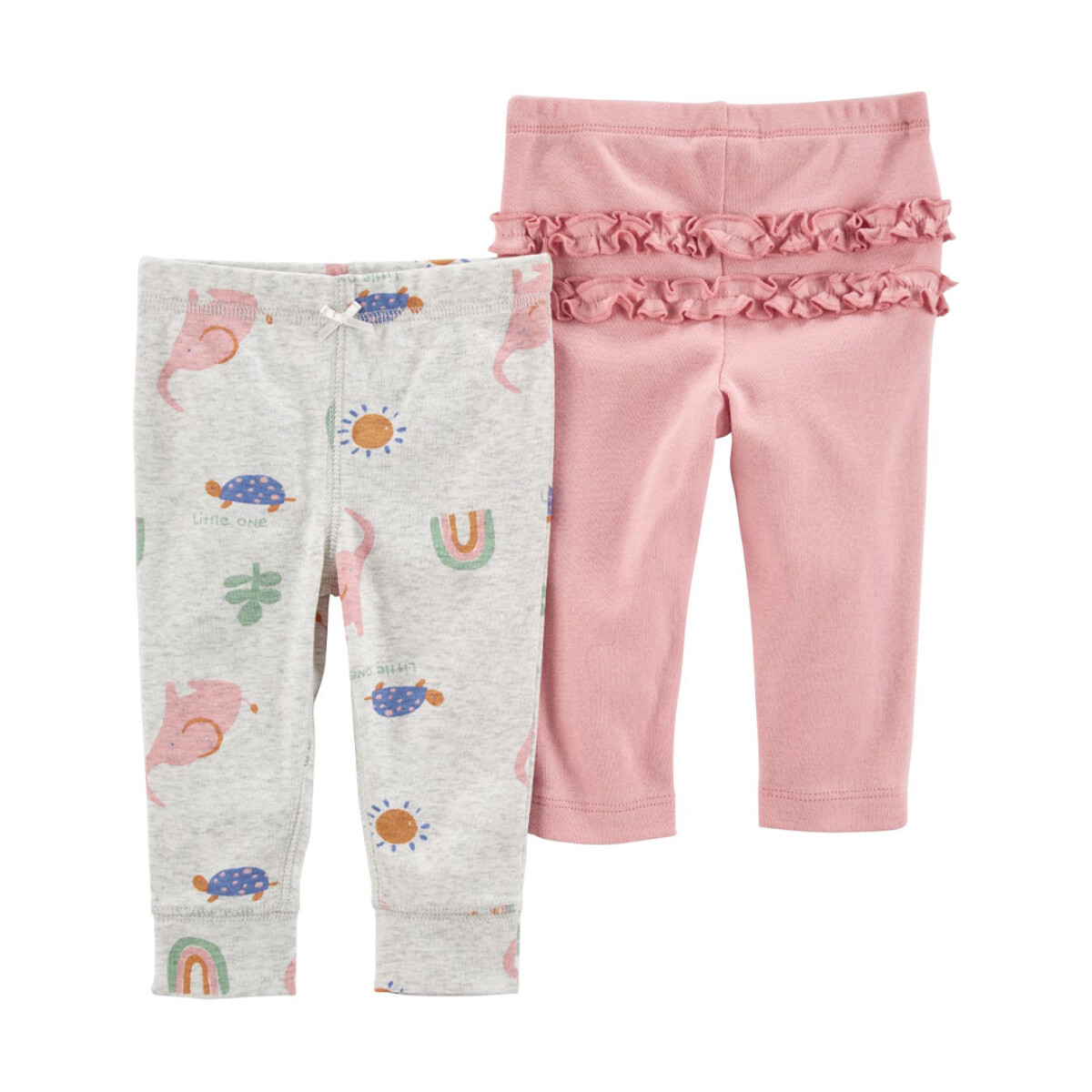 Pack X2 Pantalones Carters de Algodón - GRIS-ROSA 