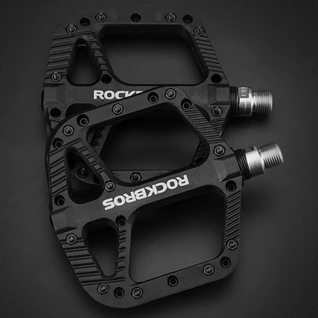 Rockbros - Pedales para Bicicleta 2021-12A - Clavos Antideslizantes. Plataforma Ancha Ergonómica. 001