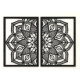 Díptico Mandala Calada 103 X 70 Cmts Madera Decor Negro