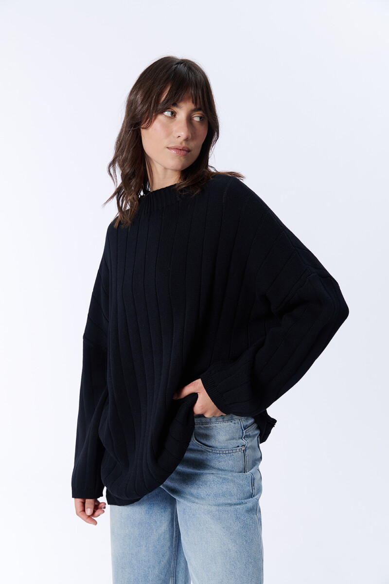 Buzo Punto Oversize Negro