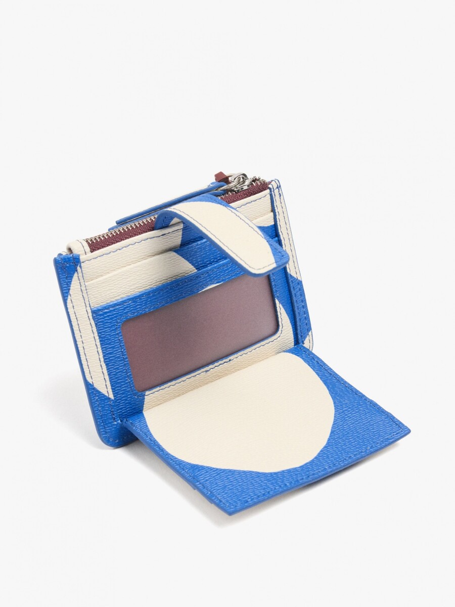 Tarjetero Estampado Con Textura azul