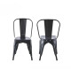 Silla Tolix Reforzada Interior/exterior Metalica Comedor Negro