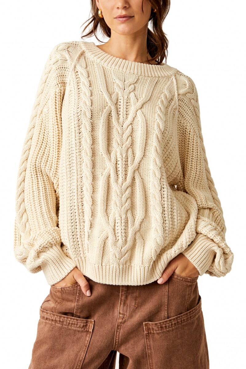 FRANKIE CABLE SWEATER Marfil