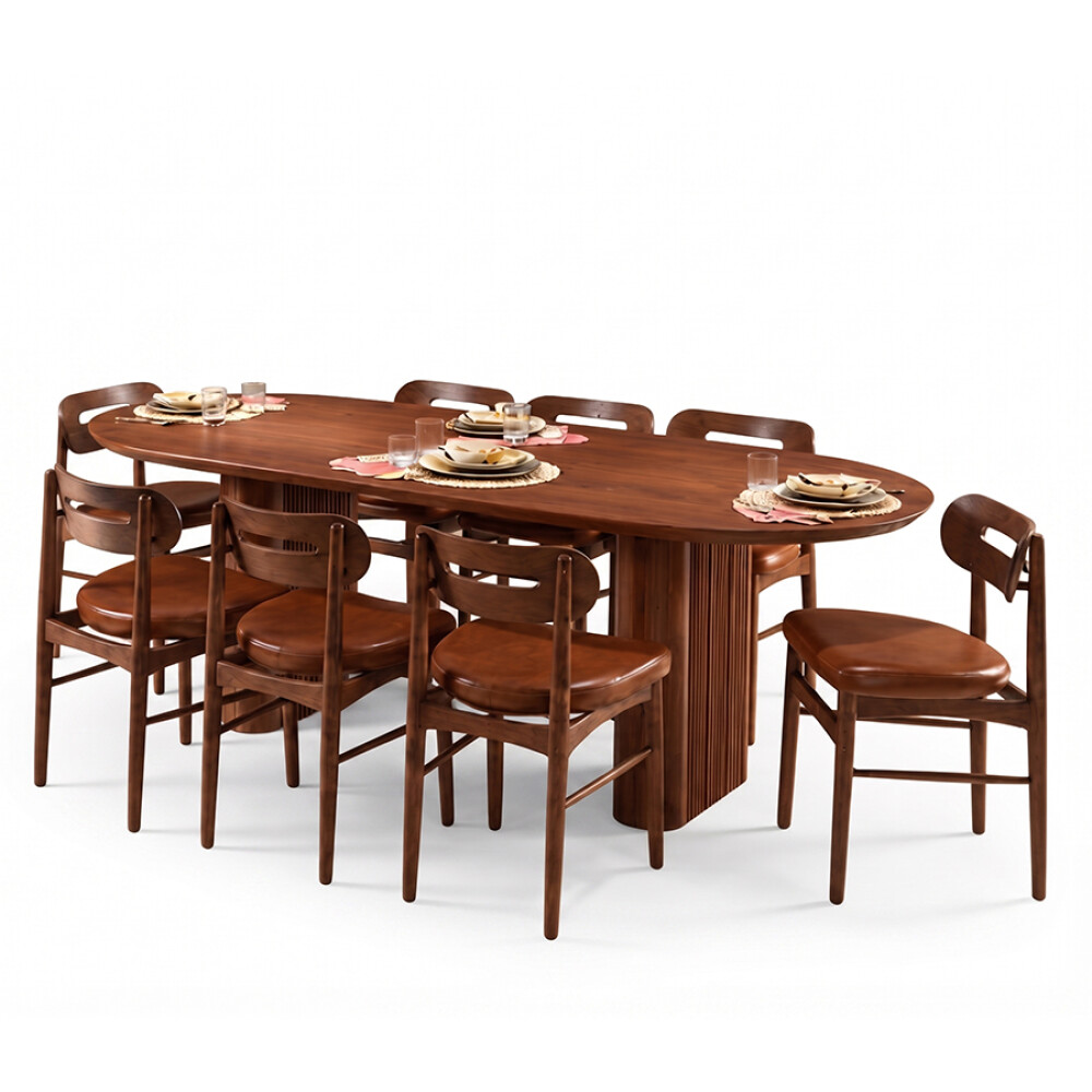JUEGO DE COMEDOR MESA Y 8 SILLAS EN MADERA MACIZA JUEGO DE COMEDOR MESA Y 8 SILLAS EN MADERA MACIZA