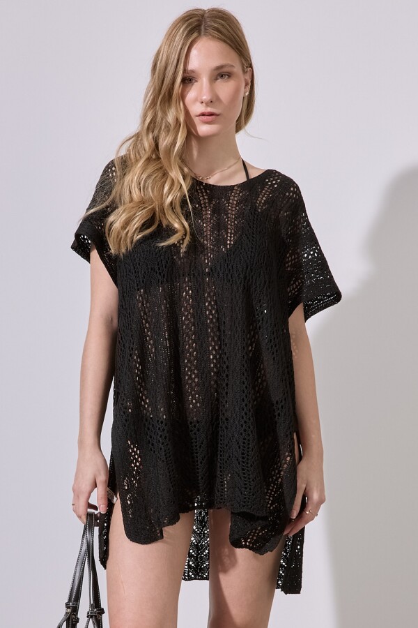 Kaftan Crochet NEGRO