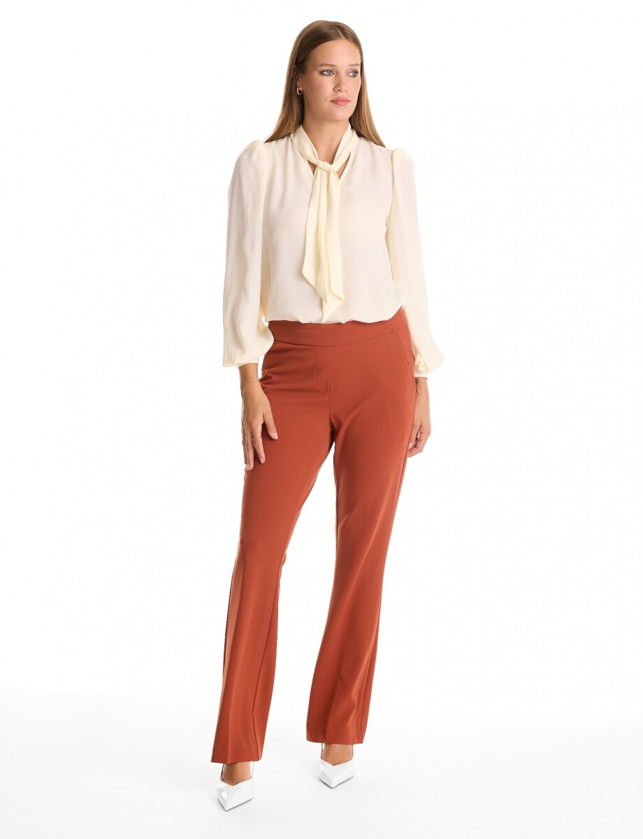 Pantalon Crepe Recto - Terracota 