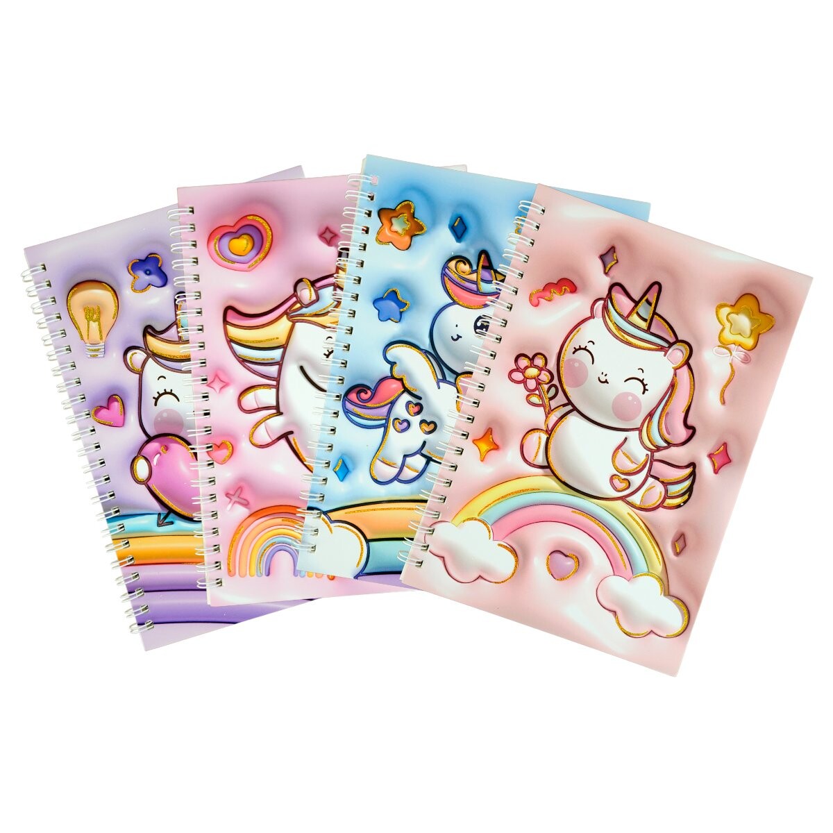 Cuaderno de tapa dura con diseño unicornio 