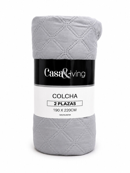 COLCHA 2 PLAZAS GRIS