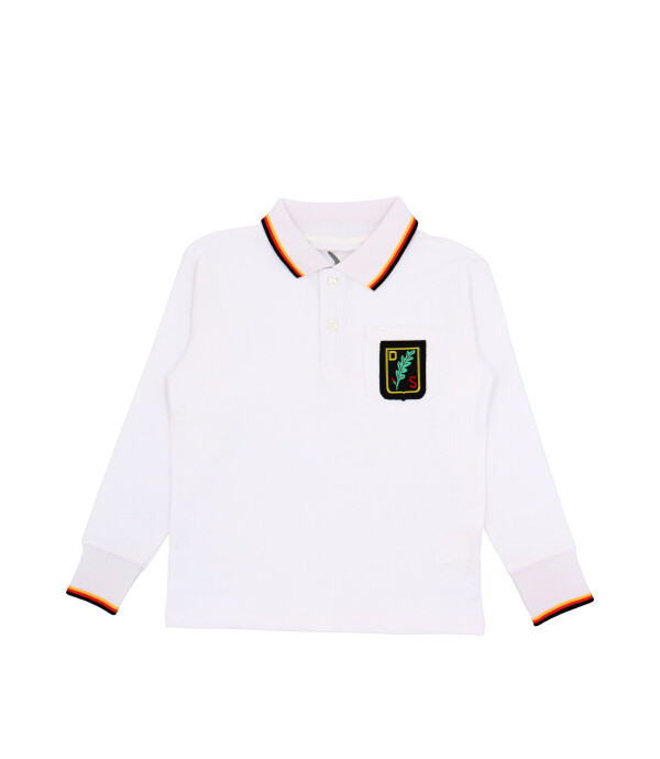 Remera Polo manga larga Colegio Alemán Blanco