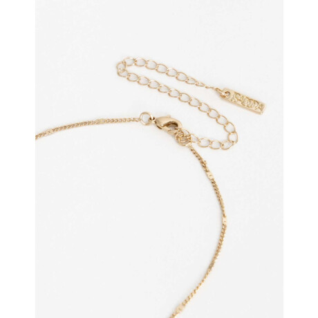 Collar Largo Metal Corazón Bañado En Oro Dorado