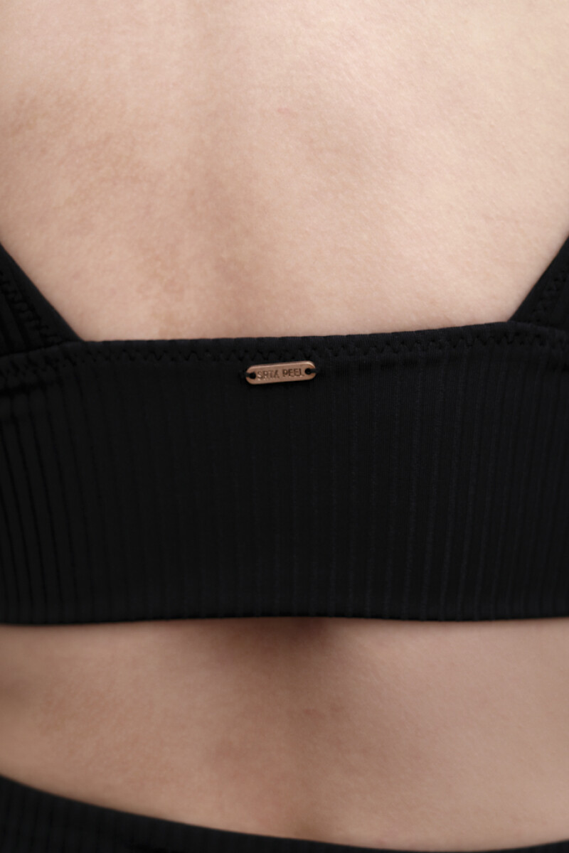 Top Liberdade – Bikini de tejido italiano con filtro UV+50 Negro