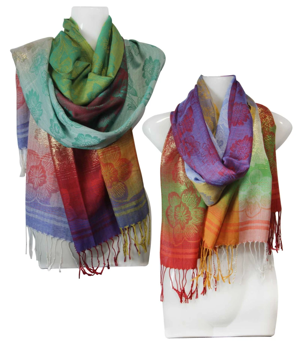 PASHMINA MULTICOLOR DEGRADEE C/BRILLO 70X165CM 15868 Q120 