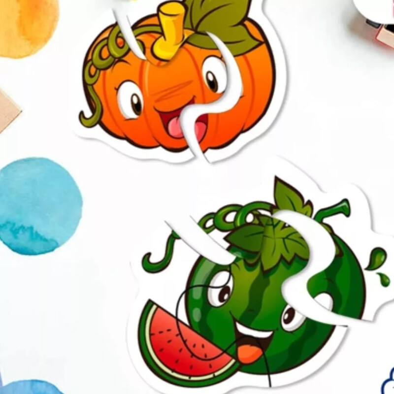 6 Puzzles formas de frutas y verduras 6 Puzzles formas de frutas y verduras