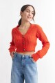 Cardigan con manga balloon NARANJA