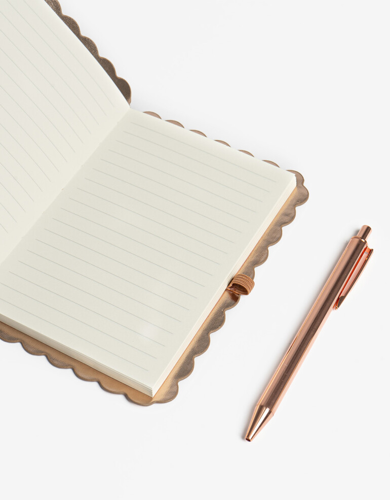 Anotadores Cuadernos y Memos Cuaderno Set De Cuaderno Con Lapicera - Rosa Metalizado