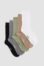 Packs de cinco medias lisas. de algodón. en varios colores s Variante 11