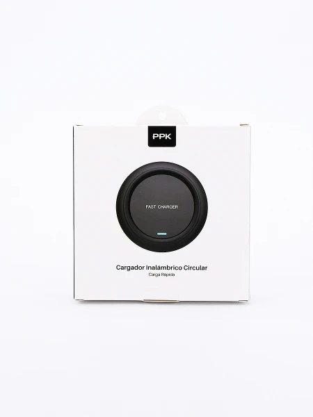 CARGADOR INALÁMBRICO CIRCULAR NEGRO