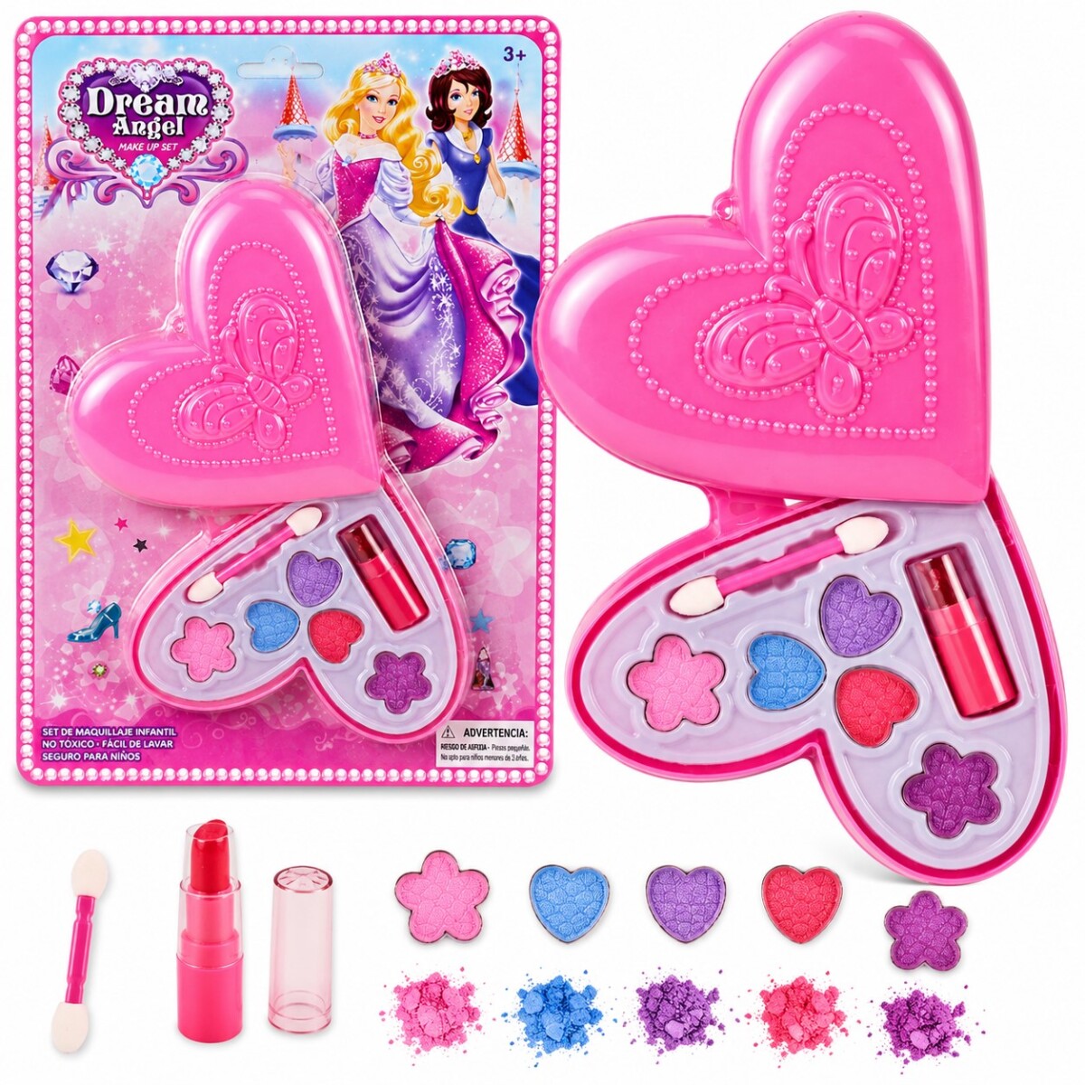 Set de Maquillaje Infantil en Forma de Petaca de Corazón 