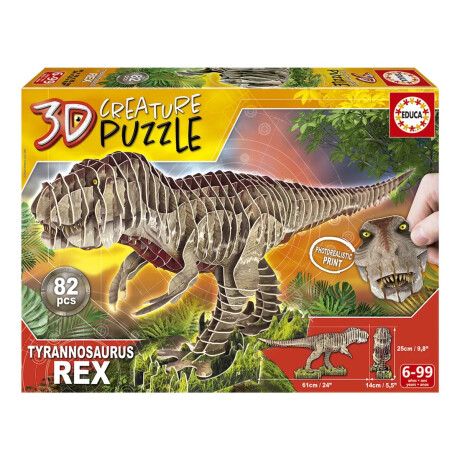 Juego De Mesa Puzzle 3d Educa Dinosaurio T-rex 82pc Juego De Mesa Puzzle 3d Educa Dinosaurio T-rex 82pc