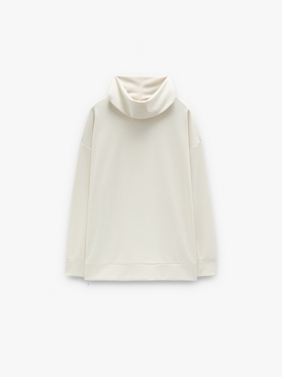 Sudadera Con Cuello Alto Y Tacto Suave blanco