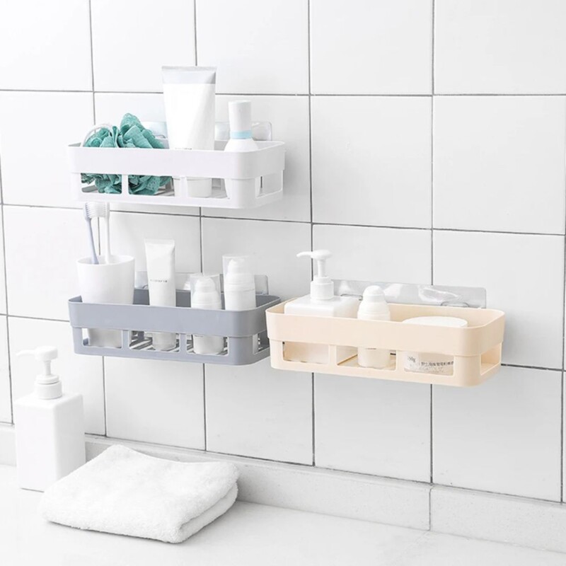 Estante Baño Ducha Plastico Organizador Adhesivo Ducha Crema Estante Baño Ducha Plastico Organizador Adhesivo Ducha Crema