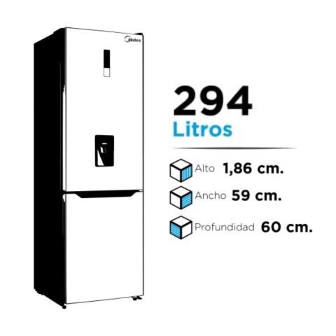 Heladera Midea 400 Litros Frío Seco 2 Puertas con Dispenser Inox Heladera Midea 400 Litros Frío Seco 2 Puertas con Dispenser Inox